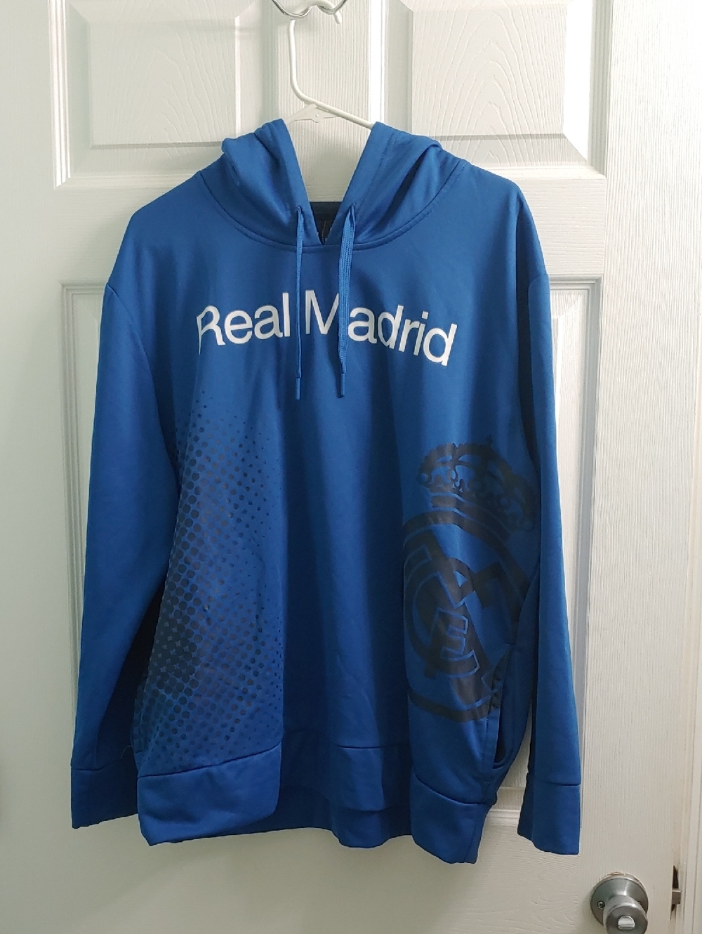 Real Madrid Hoodie Blue Unisex Pullover Size XL